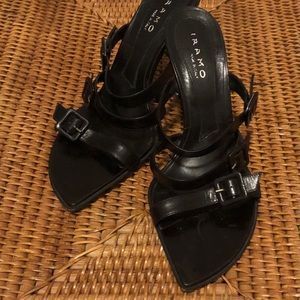 Black Straps Leather Sandals